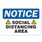 Signmission PSA, Caution Social Distancing Area, 36in X 48in Peel And Stick Wall Graphic, OS-NS-RD-3648-25597 OS-NS-RD-3648-25597 - alternate 1